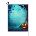 Bandiera da giardino Halloween con zucca e scena notturna spaventosa per l'esterno - Stile Zucca Notte Spaventosa / 45*30cm