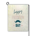 Linen garden flag with happy father's day lettering and mustache on black metal hanger - Color Splash Mustache Heart Style (11)