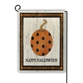Bandiera da giardino in lino per Halloween con zucca e supporto in metallo nero - Stile Zucca Pois Happy Halloween / 45*30cm