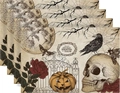 Σετ 4 vintage σουπλά Halloween με κοράκια, κολοκύθες και γοτθικό κείμενο στοιχειωμένο σπίτι - Γοτθικό Βίντατζ Στυλ Εικονογράφησης (1) / 30*45cm