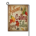 Linen garden flag with Autumn is Calling quote and colorful maple leaves design - Autumn Is Calling Maple Oak Leaves Style (9)