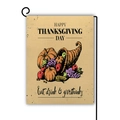 Thanksgiving garden flag with harvest pumpkin and fruit graphics on burlap fabric - Harvest Totem Style (6)