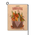 Happy Thanksgiving garden flag set with pumpkin basket and metal garden flag holder - Plaid Barrel Pumpkin Style (7)