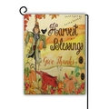 Linen garden flag with Harvest Blessings text and pumpkin design on black metal stand - Harvest Blessings Scarecrow Pumpkin Style (11)