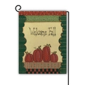 Bandiera da giardino in lino con zucche rosse a quadri e scritta Welcome Fall - Stile Zucca Quadri Welcome Fall / 45*30cm