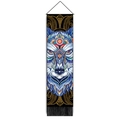 Bohemian wolf head tapestry with colorful geometric patterns and black tassels - Artistic Wolf Head Blue/Purple (Style-7) / 32.5x130cm