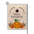 Happy Thanksgiving garden flag featuring pumpkins and maple leaves on burlap texture - Happy Thanksgiving Pumpkin Style (12)