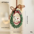 Kersthulst krans hars hanger met wit hobbelpaard en rode glitter strik decoratie ornament - Schommelpaard Krans