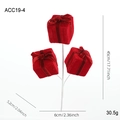 Red velvet gift box branch Christmas tree decoration ornament with dimensions 45cm - Red Foam Box Pick