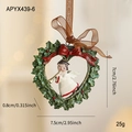 Resin heart Christmas wreath with a red bow and angel playing trombone ornament - Angel Wreath