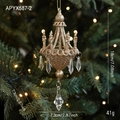 Adorno navideño de candelabro dorado con purpurina y elegantes colgantes de cristal gota - Estilo Candelabro (APYX587-2) / Dorado