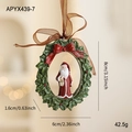 Resin Santa Claus wreath pendant with gold lantern and red robe for Christmas tree decor - Santa Claus Wreath