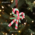 Christmas tree ornament with red, white, and green crossed candy canes and bow - Candy Cane Style