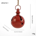 Grande campana di Natale in metallo rosso con intagli a stella e corda di sospensione in juta - Grande / Rosso