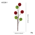 Christmas berry foam gift box branch with red and green velvet balls, 45cm height - Red Green Foam Ball Pick