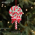Christmas lollipop ornament with red white green spiral pattern and festive red bow - Lollipop Style