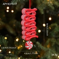Christmas candy pendant with red white ribbon and swirl lollipop design for tree decor - Ring Candy Style A