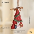 Red resin Christmas tree ornament with white bear figurine and festive ribbon detail - Christmas Tree