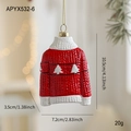 Miniatur Weihnachtsanhänger in Pullover-Form mit weißem Baummuster und 10,5cm Maßangaben - 10.5cmx7.2cmx3.5cm