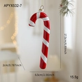 Weihnachtsbaum Zuckerstange Anhänger mit rot-weißen Streifen und goldener Kordel - 17.5cmx6.5cmx2cm