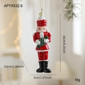 Nussknacker-Soldat Weihnachtsanhänger in Rot und Weiß für festliche Baumdekorationen - 16cmx5cmx3.5cm