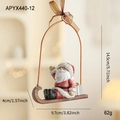 Retro resin Santa Claus on sleigh Christmas ornament with rustic ribbon and metal hanger - Santa on Sleigh