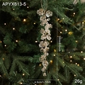 Décoration de Noël fleurie en acrylique cristal suspendue avec fil doré élégant - Pendentif Fleur Transparent Type I