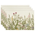 Set of 4 linen placemats with vintage botanical sunflower and floral prints - Botanical Illustration (2)