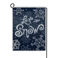 Drapeau de jardin d'hiver avec texte Let it Snow et flocons sur fond bleu foncé - Style Let It Snow Flocon de Neige (6)