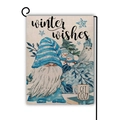 Drapeau de jardin d'hiver avec gnome et bonhomme de neige pour décoration festive - Style Gnome d'Hiver et Hibou (8)