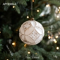 Bola de Navidad blanca con relieve dorado vintage, diámetro de 7,6 cm decorativa - Bola de Plástico de 8CM Patrón de Copo de Nieve Estilo B (APYX566-4)