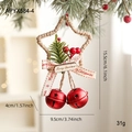 Stella di Natale rustica con bacche rosse e nastro decorativo Merry Christmas - Rosso
