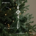 Transparent acrylic Christmas tree pendant with crystal prisms for festive decoration - Transparent Pendant Style A (APYX671-6)