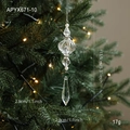 Elegant clear acrylic Christmas tree pendant with faceted beads and a white pearl accent - Transparent Pendant Style E (APYX671-10)