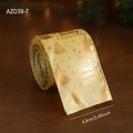Nastro natalizio beige da 6,3 cm con alberi in lamina d'oro e auguri festivi - Nastro Dorato da 6.3CM/2M