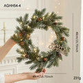 Christmas rattan wreath with pine cones and LED lights featuring a Merry Christmas sign - Pine Cone Bell Wreath (No Lamp 40CM)