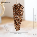 Pigna natalizia marrone con paillettes d'argento e corda di iuta, altezza 12 cm - Pendaglio a Pigna 12CM (APYX592-1)