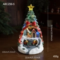 Carillon albero di Natale con luci, trenino rotante e decorazione in miniatura renna - Casa dell'albero di Natale incandescente con treno rotante / Versione alimentata a batteria AAA e USB