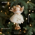 Poupée ange de Noël en peluche blanche avec ailes dorées suspendue au sapin - Pendentif Ange Doré