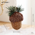 Pendaglio di ghianda naturale con aghi di pino e bacche per decoro natalizio rustico - Pendaglio a Pigna 13CM (APYX594-1)