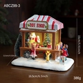 Negozio di giocattoli natalizio in resina con Babbo Natale e luci, 16,5x11,5x15cm - Carillon del Negozio di Giocattoli di Natale (ABCZ99-3) / Richiede Batteria AAA