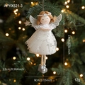 Poupée ange en peluche à paillettes blanches avec ailes argentées pour sapin de Noël - Pendentif Ange Argenté