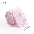 Nastro natalizio in lino rosa con fiocchi d'oro, larghezza 6,3 cm per decori festivi - Rosa