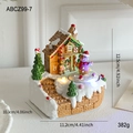 Beleuchtetes Lebkuchenhaus Weihnachtsdeko, Harz-Schneestube Geschenk (12.5x11.2cm) - Rotierende Lebkuchenmann Spieluhr