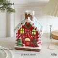 Leuchtendes Lebkuchenhaus-Weihnachtsornament mit Lebkuchenmann und warmem Licht - Rote Lebkuchenmann Weihnachtshaus Spieluhr