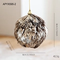 Boule de Noël à glands marron avec capuchon doré et ficelle, diamètre de 8cm - Boule de Noël Champagne 8CM (APYX595-2)
