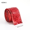 Red sequin ribbon roll for Christmas decor, 1.5 inch wide with metallic glitter finish - Red