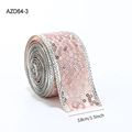 Sparkling rose gold sequin ribbon 3.8cm wide with silver edges for gift wrapping - Pink