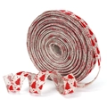 Nastro natalizio in lino con alberi rossi e scritta Merry Christmas per regali - Modello Albero di Natale Rosso / 3,8 cm di Larghezza x 200 cm di Lunghezza
