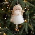 Bambola angelo di Natale in peluche con corna dorate e gonna tutù in rete bianca - Angelo Cachi Pendente / Cachi